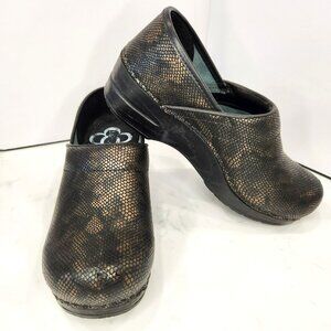 Sanita Women's Slip On Clogs 36 EU 5.5 US Brown/Black Snakeskin Pro Cabrio